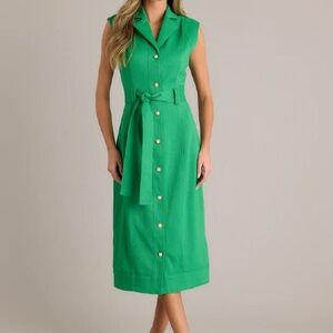 Prosperina Jacqueline Grass Green Midi Dress